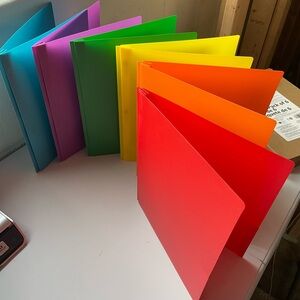 NWT 6 Heavy duty 2 pocket 6 colors letter size folders water resistant Amazon